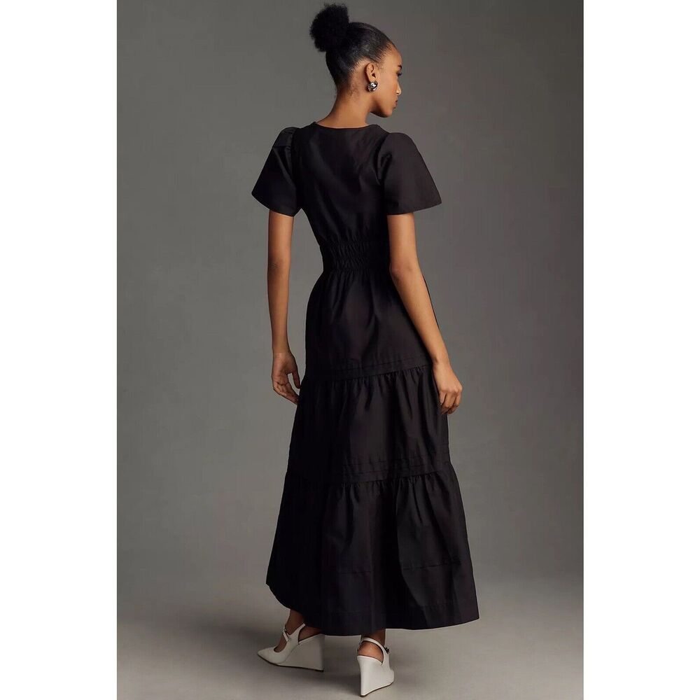 Anthropologie Black Tiered Maxi Dress - Picture 7 of 14